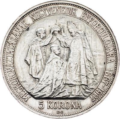 65. František Josef I., 5 Koruna 1907 KB - Korunovační !