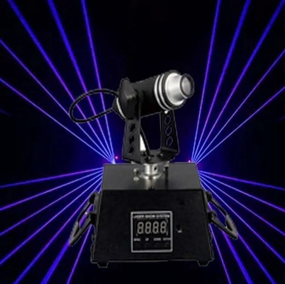 PROFESIONÁLNÍ VÝKONNÝ OTOČNÝ DISCO SVĚTLO LASER MODRÝ DMX - Zvukové a světelné aparatury