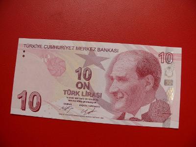 Bankovka Turecko Türkiye 10 lirasi 2009 série C506 UNC