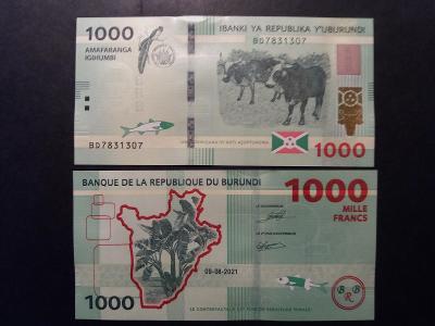 1000 FRANCS - BURUNDI 2021 - AFRIKA - UNC!!!.