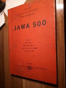 Jawa 500 OHC seznam náhradních součástí-originál