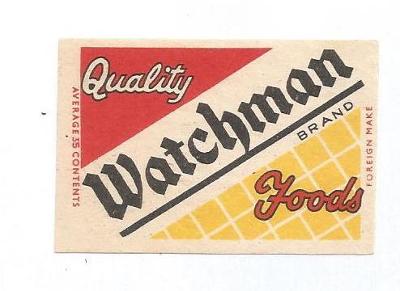K.č. 5-K-1896 Watchman...-krabičková, dříve k.č. 1620 našedlý papír