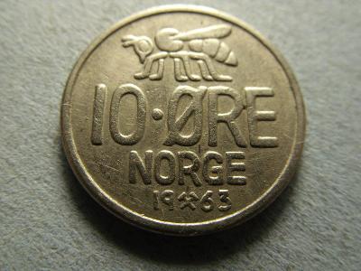 Norsko - 10 Ore z roku 1963 včela