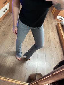Nové Zara džíny s Rozparky šedé 
