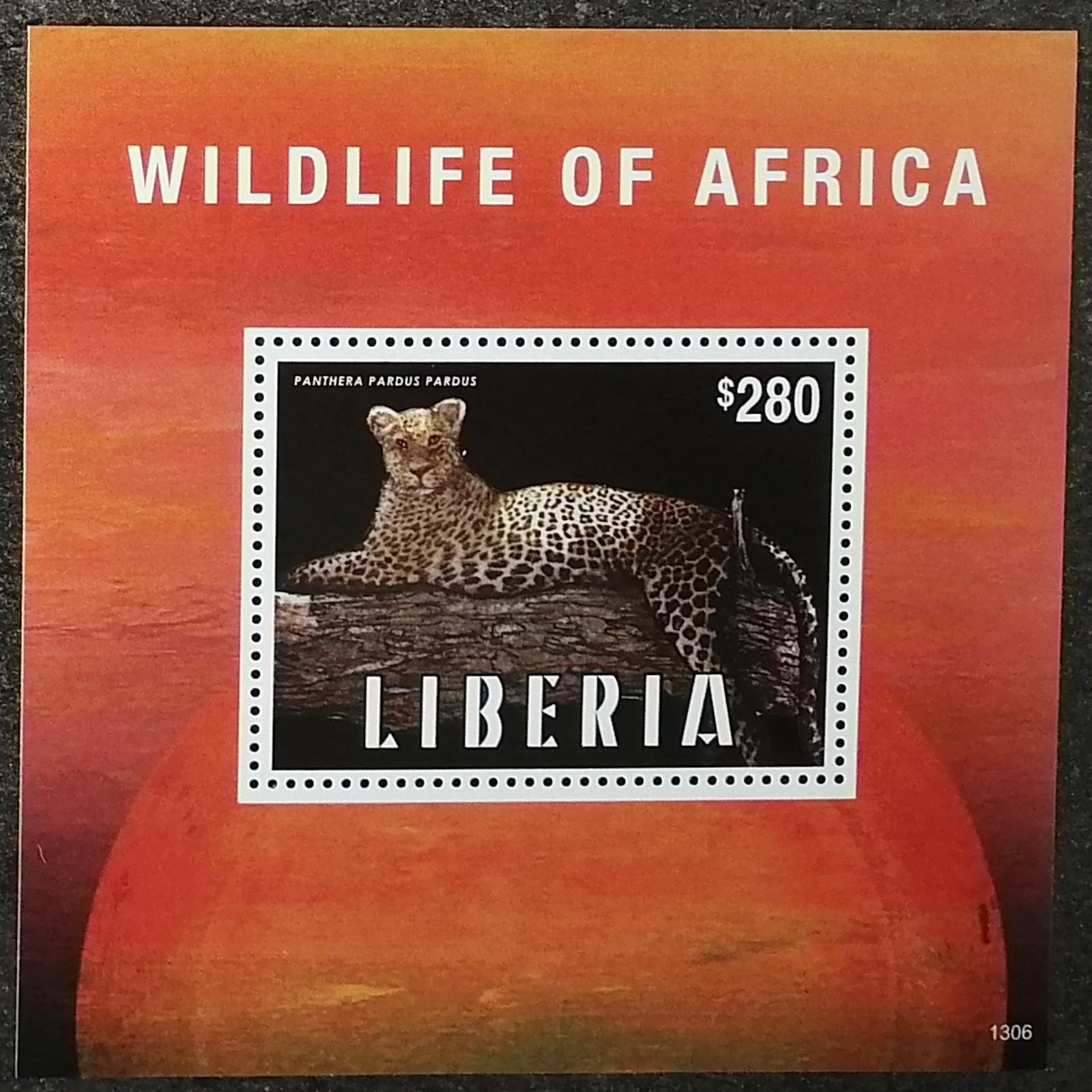 Libéria 2013 Bl.643 8,5€ Africká fauna, Mačky, Panthera pardus - Známky fauna