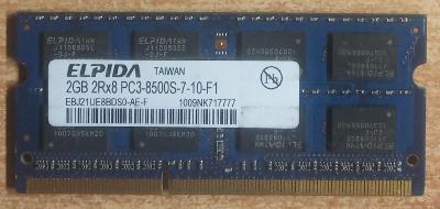 2GB RAM DDR3 pro notebook, různé značky, PC3-8500S, otestované