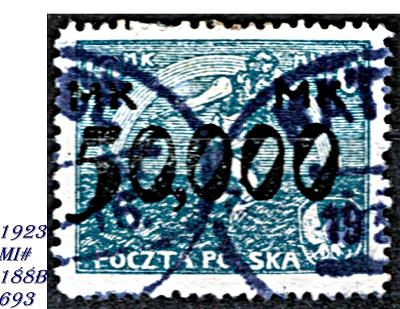 Polsko 1923, rozsévač, přetisk