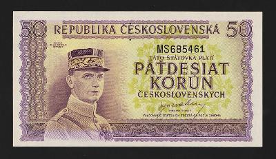 ČESKOSLOVENSKO - 50 koruna,1945 - serie  MS  -  stav UNC