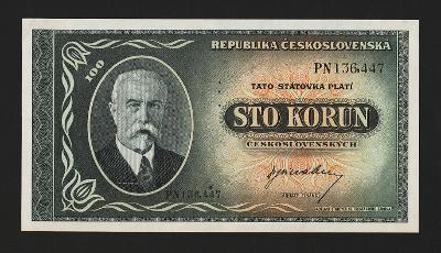 ČESKOSLOVENSKO - 100 koruna,1945 - serie PN - stav UNC