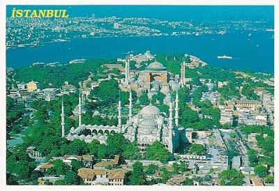 Turecko, Istanbul, Modrá mešita, Haya Sophia, 4 ks, neprošlé