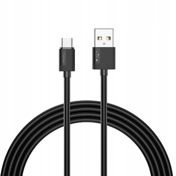 Kvalitný čierny dátový a nabíjací kábel USB/USB typ-c s dĺžkou 3 metre - undefined