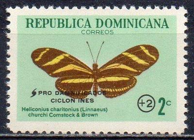 Dominikánská republika-Motýl/Heliconius charitonius 1966** Mi.877/ 10€
