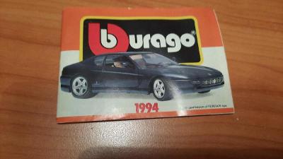 Katalog autíček Burago r. 1994