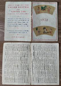 Kartičkové kalendáříky - 1935 až 2023, 544ks - každý jiný!! Viz popis.