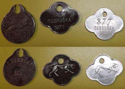 psí známky Dobruška okr. Rychnov Nad Kněžnou 1957 1973 a 1979 3ks