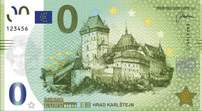 Česko - Memoeuro suvenýrová bankovka - Hrad Karlštejn