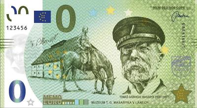 Česko - Memoeuro suvenýrová bankovka - T. G. Masaryk