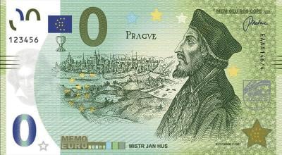 Česko - Memoeuro suvenýrová bankovka -  Jan Hus