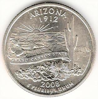 1/4 Dollar 2008 P - Arizona, USA