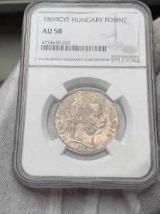 1 Gulden/zlatník 1869 gyf, NGC