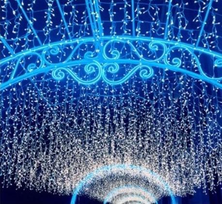 Výpredaj Vonkajšie vianočné LED záves-farebná 10 metrov 500 led diód - Dom a záhrada