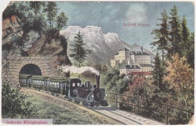 Rakousko, Zámek Ambras, Alpy, Innsbruck (železnice) - prošlá 1907