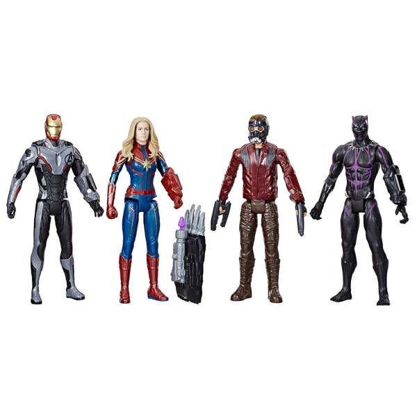 Avengers Sada 4 Figúrok 30 cm Čierny Panter Iron Man Kapitan - (134360) - Deti