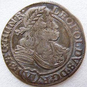 Leopold I. VI krejcar 1677 r.NB-IS 