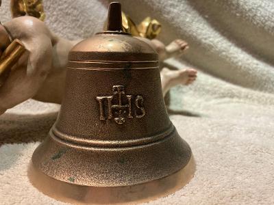 Krásný velký zvon - IHS - nádherný zvuk !! Vánoce až zazvoní ježíšek !