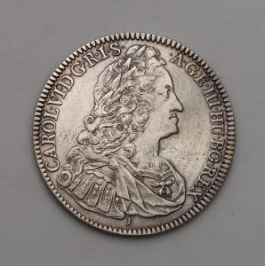 Stříbrný Tolar 1737 - Karel VI. - Číslovaný "1" - Vzácný!