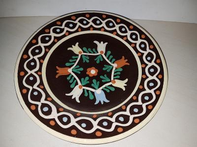 Dekorační talířek na zeď keramika průměr 20 cm