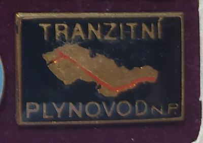 P166 Odznak energetika - Tranzitní plynovod n.p.  14x24mm  -  1ks