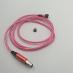 Micro USB - b kabel růžový svitící, magnetický 1M - Mobily a smart elektronika