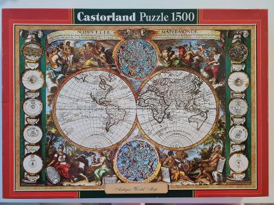 Puzzle Antiqur World Map - 1500 dilku - Castroland puzzle 
