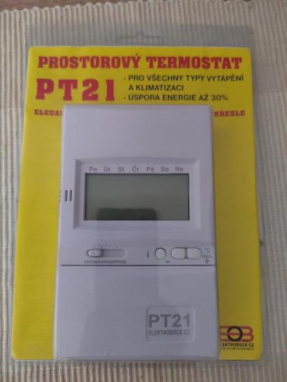 Prostorový termostat ELEKTROBOCK PT21, vyrobeno v ČR..  - Stavebniny
