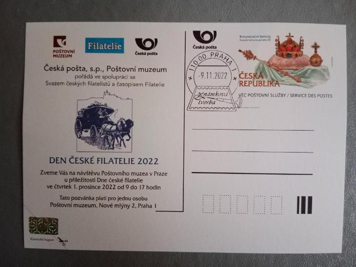 Dopisnice - pozvánka do poštovního muzea 2022 - Filatelie
