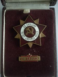ČSSR Vyznamenání Za zásluhy, 10 let Lidových milicí II. třída, 1957