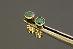 Zlaté náušnice pecičky na šroubky (butonky) s tmavě zeleným kamínkem - Zlaté šperky