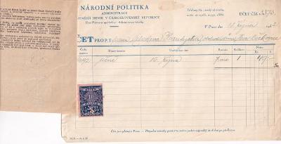 Účet, národní politika, deník, Praha, 1932