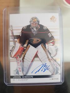 Hokejová kartička s podpisem John Gibson