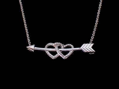 Stříbrný diamantový náhrdelník- "z lásky"
