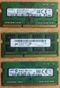 4GB RAM DDR3L pro notebook, různé značky, PC3L-12800S, otestované
