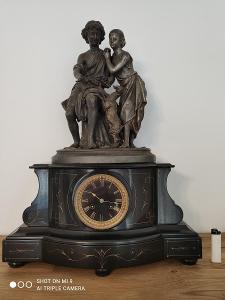 Veliké figurální hodiny 1800's Garrard & Vignon bez poškozeni funkční 