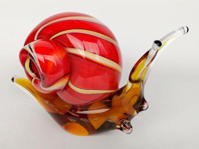 Šnek - slimák Maťo - těžítko - skleněná figurka, dekorativní předmět