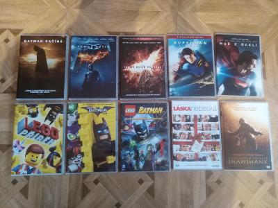 DVD trilogie Temný rytíř, Superman, Muž z oceli, Lego Batman a další