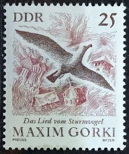 DDR: MiNr.1352 Stormy Petrel and Toppling Towers 25pf ** 1968
