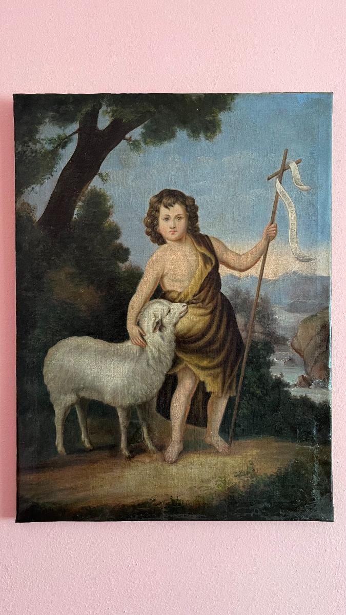 Jan Křtitel - obraz olej na plátně - Starožitnosti a umění