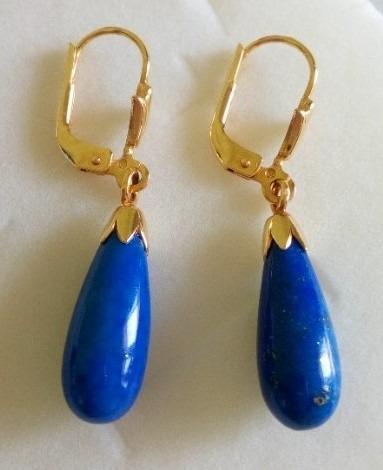 Zlaté náušnice lapis lazuli, punc 333 (8k)
