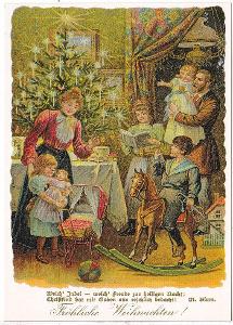 Německo - reprint historické vánoční pohlednice