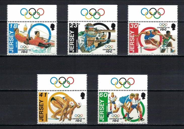 Jersey 1994 "Centenary of the International Olympic Committee (IOC)" - Známky